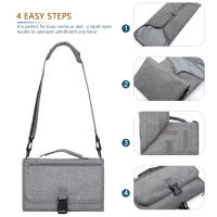 Alfombrilla De Cambio De Pañales Portátil 3 En 1 Con Bolsillos Impermeable Para Viaje Plegable Con Bolsa De Mano Para Bebés De 0 a 36 Meses - details 12
