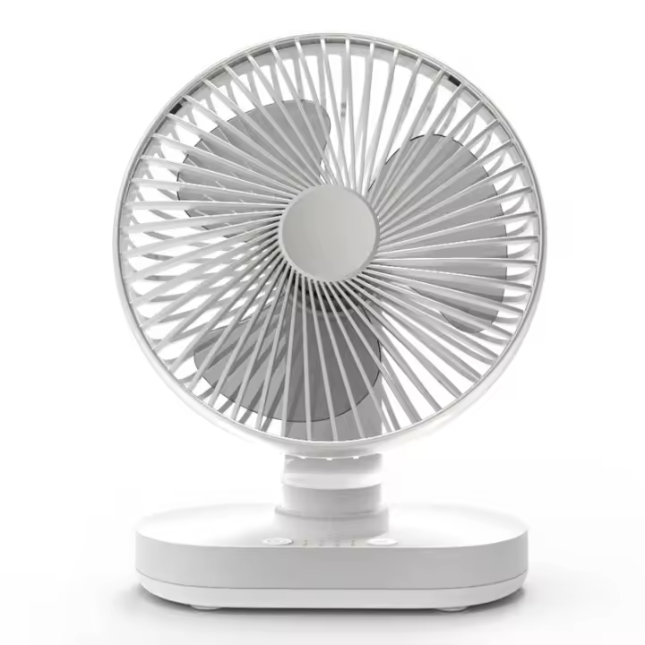 Ventilador Automático ostilante Silencioso, cateria de 4000 mAh y ventilador de Mesa USB de alto flujo de Aire, ventilador Pequeño portátil de 4 velocidades para Oficina, hogar y Exterior O - 1