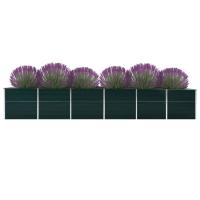 vidaXL Arriate de acero galvanizado verde dimensiones 240 x 80 x 77 cm,  240 x 80 x 45 cm,  100 x 40 x 45 cm y mas - details 2