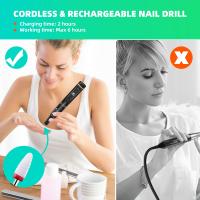 Máquina De Uñas Eléctrica Recargable USB 35000RPM Con Pantalla LED Para Esmalte De Gel Y Manicura Sin Cable Kit De Herramientas De Manicura - details 12