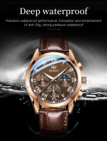 Reloj De Cuarzo Para Hombre OLEVS 2871 Cronógrafo Resistente Al Agua Fase De La Luna Multifuncional Lujo Marca Reloj De Pulsera De Acero Inoxidable Con Manos Luminosas - details 8