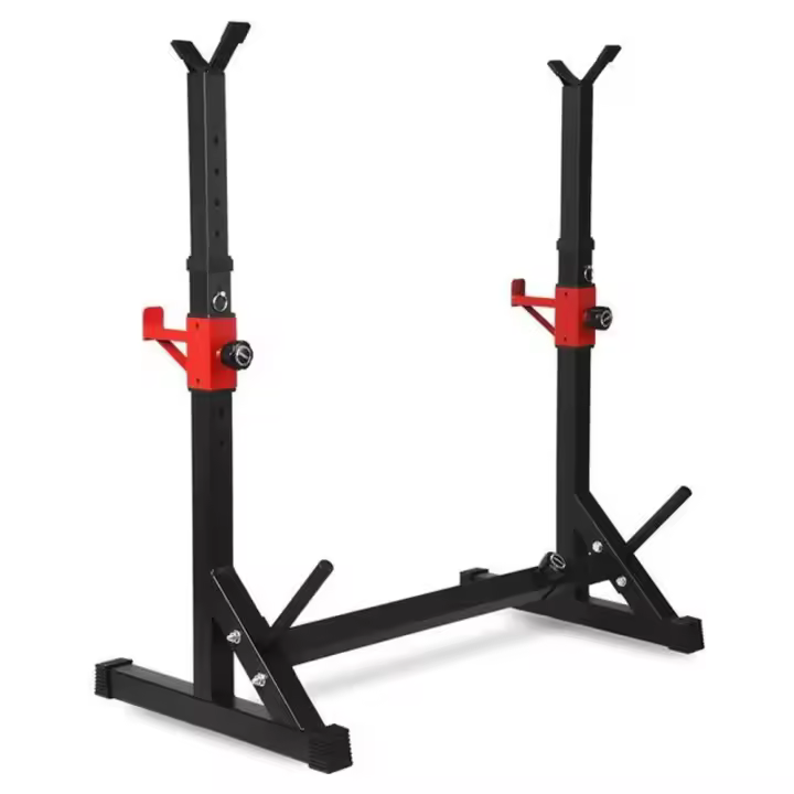 Ozio Fitness Soporte Rack Pesas Ajustable Negro Profesional Carga Máxima de 200 Kg - Estabilidad y Seguridad - Fácil Montaje - 1