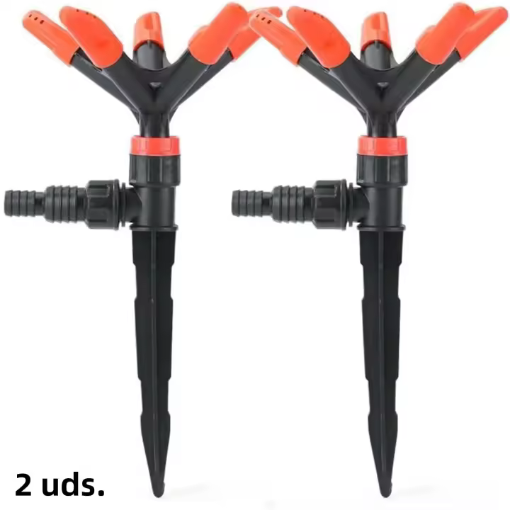 2pcs Riega Jardín Automático Rotatorio Conexión Fácil Riego De Jardín Suelo Con Sprinkler Para Riego Del Jardín - 1
