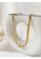 Collar De Corazón Grueso De Acero Inoxidable Con PVD Dorado Para Mujer Peri'sbox Joyería De Moda De Cadena Larga Y Hueca - details 4