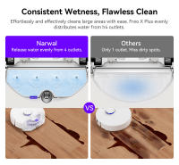 Aspiradora y trapeador robot Narwal Freo X Plus con vaciado de polvo incorporado, potente succión de 7800Pa, cepillo flotante sin enredos, control por Alexa/Google Assistant/APP, ideal para pelo de mascotas y suelos duros de madera - details 14