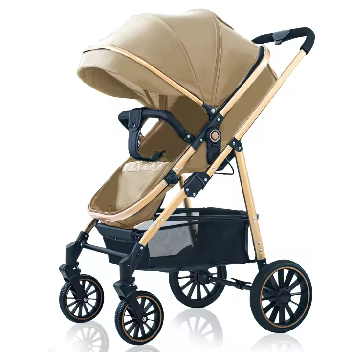 Baby Stroller 3 in 1 Luxurious Portable Travel Baby Carriage Fold Pram High Landscape Aluminum Frame Newborn Infant Stroller - 1