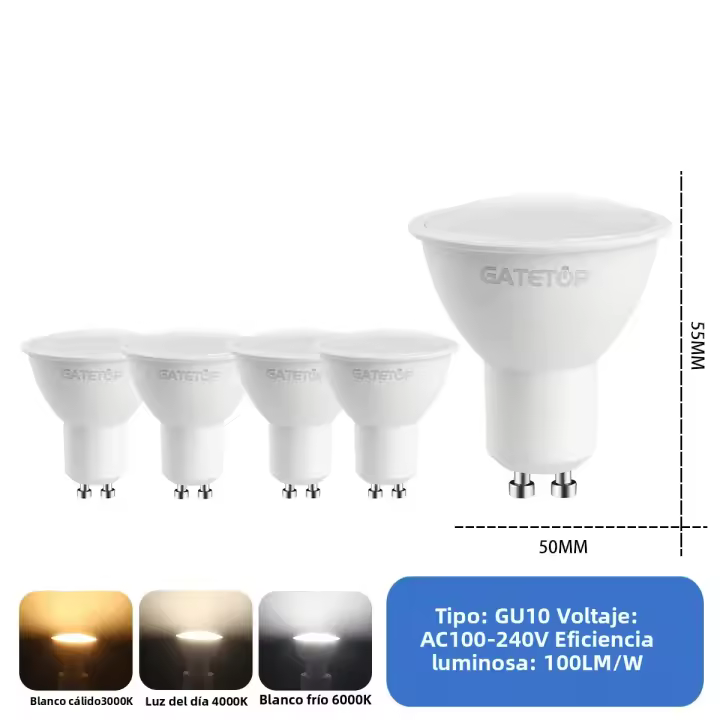 5pcs Bombilla LED GU10 Spot Luz Blanca Memoria Función Color 3000K 4000K 6000K E27 B22 GU5.3 Base AC110V 220V Para Sala De Estar - 1