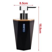 Set Accesorios Baño de Bambú Estilo Diamante Negro Dispensador Jabon,portacepillos ,Escobilla, Vaso para Enjuague ,Jabonera,Juego de 4 Piezas - details 0