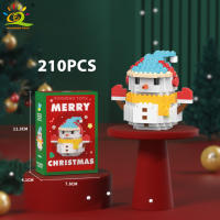 Bloques De Construcción Micro Navidad HUIQIBAO Con Modelo De Tren De Santa Claus Yegua Elfos Y Payaso Juguetes Para Niños Regalos De Xmas - details 3