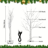 Árbol De Pascua Con 24 LEDs Decorativo Para Dormitorio Con Ramas Ajustables Fuentes De Alimentación 3AA Y USB No Incluye Baterías - details 6