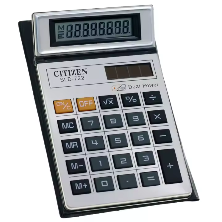 Calculadora Citizen Sld-722 Solar Y Pilas Con Cartera - 1