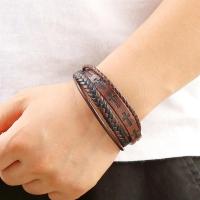 Pulsera De Cuero Para Hombre 2023 Nuevo Logo Cruzado Vintage Hecha a Mano Hip-Hop Punk Joyería De Mano Regalos Dropshipping - details 8