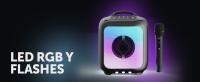 Vieta Pro Altavoz Bluetooth Karaoke de 100W Party 55 de Sonido Potente con luces RGB, micrófono, control remoto. Batería hasta 9h y conexiones micro USB, USB-C y microSD. Altavoz TWS con sonido estéreo nítido y nítido y envolvente - details 1
