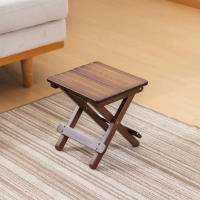 Taburete Plegable Para Exteriores Pequeño Y Portátil Mesa Lateral De Madera Para Salón De Estar Y Uso Doméstico - details 1