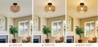 Luz De Techo Bohemia Hecha a Mano En Rattan Con Encanto Rustico Farmhouse Montaje Fácil No Incluye Bombilla - details 9