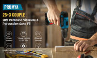 21V Li-ion Batería Taladro 32N-m Alto Par Doble Velocidad Ajustable 0-350/1350RPM 6500mAh Doble Batería Ultra Larga Vida IPX4 Impermeable Juego de Herramientas Eléctricas 24 Piezas Accesorios Destornillador Eléctrico Taladro de Mano - details 0