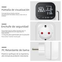 Controlador De Temperatura Digital Con Timer Y Sensor Probing Enchufe De Salida EU Plug Termómetro Para Calentamiento Y Enfrío 16A Con Luz Trasera - details 20