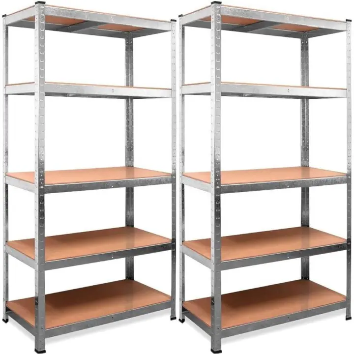 Set de 2 Estanterías Metálicas Galvanizadas - 875Kg 5 Baldas - Medidas 180 x 90 x 40cm - 1