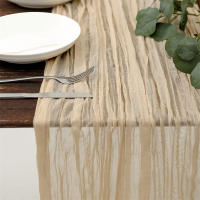 Corredor De Mesa De Queso 10FT En Rosa Tenuis Bohemio 1PC Para Fiestas Y Uso Rustico Tejido De Poliéster Sólido - details 7