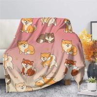 Manta De Peluche Sherpa De Sherpa Con Estampado De Shiba Inu Cartoon Suave Y Cálida Para Cama Cribón Sofá 100x120cm Regalo Para Niños Y Niñas - details 3