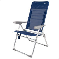 Silla de playa plegado slim Aktive, reclinable 6 posiciones antivuelco azul marino, medidas 47x66x107cm, aluminio, peso máx. 110 kg. - details 0