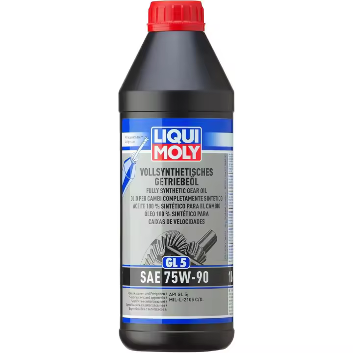 LIQUI MOLY Aceite 100 % sintético para el cambio (GL5) SAE 75W-90 | 1 L | Aceite de engranajes | Aceite hidráulico | 1414 - 1