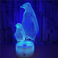 Lámpara De Noche Penguin 3D Para Niños Con 16 Colores Cambiantes Decoración Para Dormitorio Ilusión Animal Regalo De Cumpleaños Para Niño Y Niña - details 10