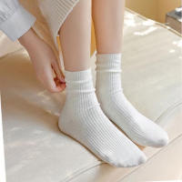 3 Pares De Calcetines Blancos Para Mujer Estilo Harajuku Coreano Y2k Lolita Calcetines Solids Con Rayas Medio Tubo Algodón Poliéster - details 3