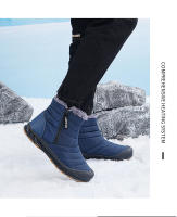 Botas De Invierno Para Hombres Y Mujeres Con Punta Ancha Y Suela De Goma Botines De Nieve Con Lining De Plush Abrazadura Media Para Senderismo - details 14