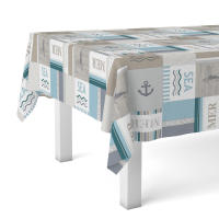 Valentia Home Mantel Hule Mer  Mantel Estampado Antimanchas  Mantel Repelente de Agua  Mantel Protección Mesa  Mantel al Corte para Comedor o Cocina  Varios tamaños  Mantel Rectangular y Redondo al Corte - details 0