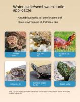 Tanque De Tortuga De Plástico Transparente Con Áreas Para Cría Alimentación Natación Y Bañarse Enchufe Para Reptiles Y Acuarios - details 4