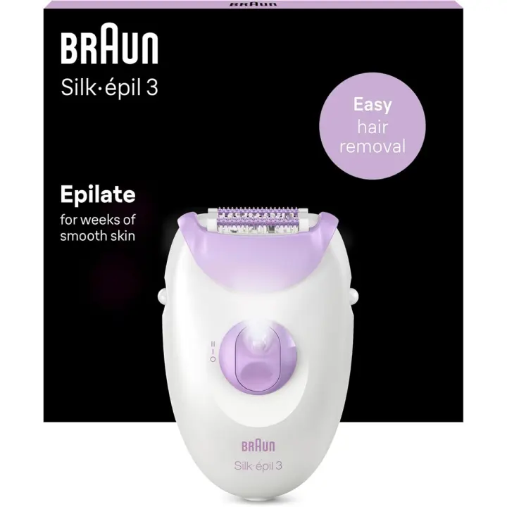 Depiladora eléctrica Braun Silk-épil 3 5320, Depilación duradera, 2 Velocidades, Sistema 20 pinzas, Sistema de puntas SoftLift, Luz Smartlight, Rodillos de masaje - 1