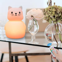 Búho Noche de Luz LED Sensor Táctile de Control Remoto 9 Colores Temporizador Regulable Recargable de Silicona Lámpara de Noche para Los Niños Of The Baby Gift - details 21
