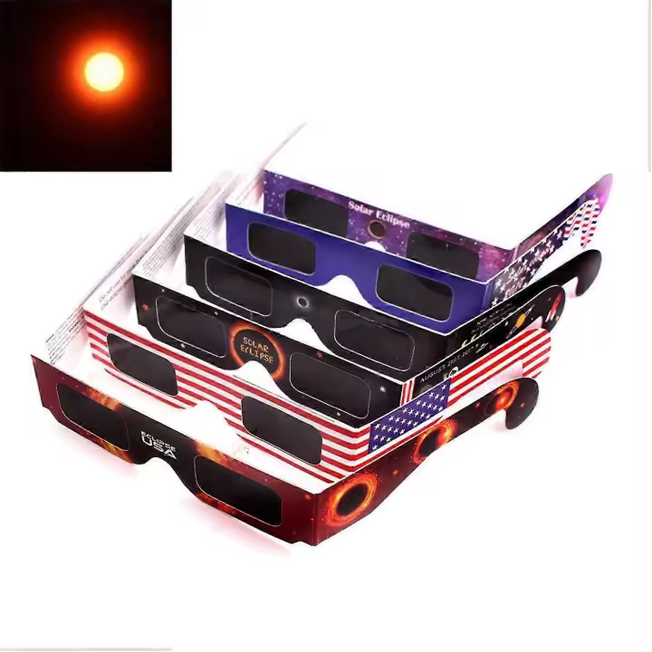 6× Gafas para Eclipse Solar - Certificación CE e ISO, Seguras para la Observación Solar - 1