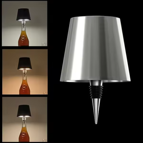 Luz LED inalámbrica para botella de vino (plateada) Plateada Plateada - 1