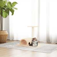 vidaXL Poste rascador para gatos con túnel 60x34,5x50 cm poste rascador Color Crema,  Gris claro,  Gris oscuro y mas - details 0
