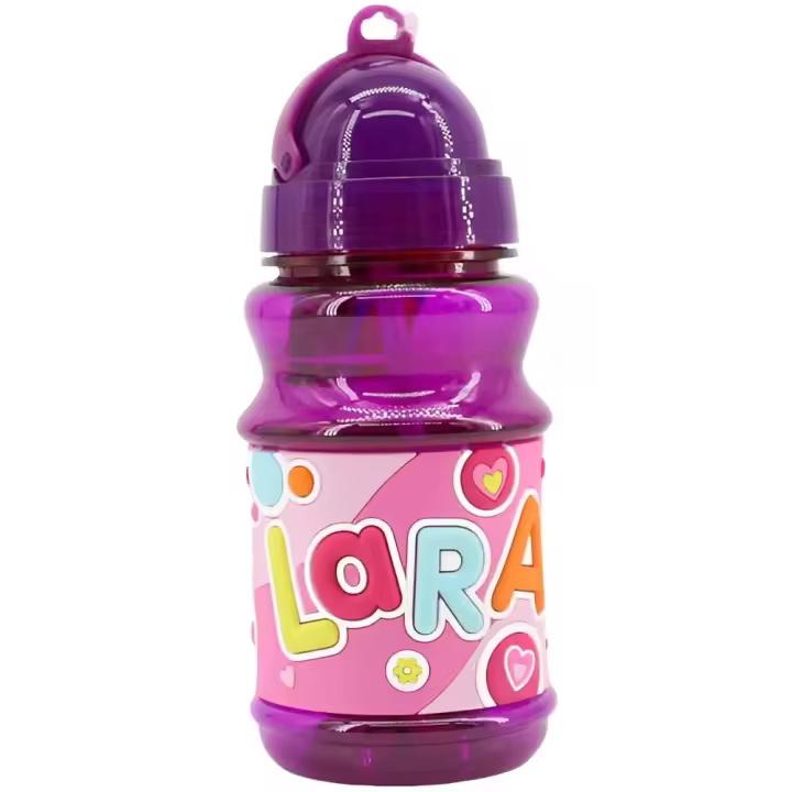 PLUS HOME Botella Agua con Nombre para Niños 350 Ml a Prueba de Fugas Sin BPA - 1
