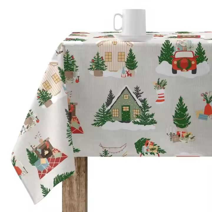 BL Belum | Mantel Navidad 100x140 cm 100% algodón resinado Antimanchas (Tacto no plastificado) Modelo Merry Christmas 78 - 1
