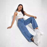 Nuevas Jeans Para Mujer 2024 High Waist Wide Leg Pantalones De Largo Cintura Alta Adelgazante Estilo Europeo Y Americano Ropa De Moda Casual Con Bolsillos - details 9