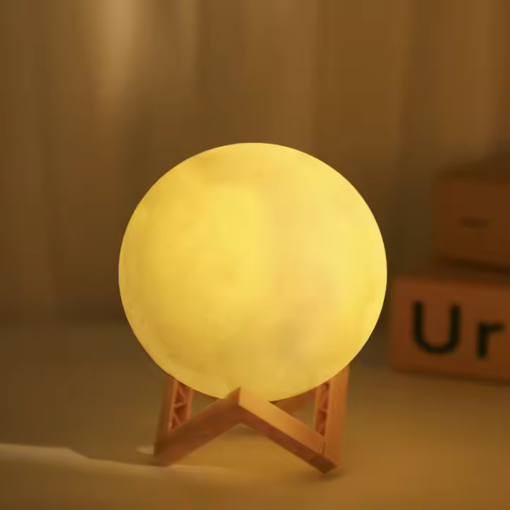 Lámpara De Noche Lunar Romántica Decoración De Habitación Luz Cálida Y Suave Regalo De Cumpleaños Para Amigos - 1