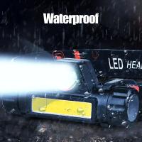 Linterna Frontal LED Recargable USB Para Camping Pescar Y Senderismo Potencia Alta Impermeable Ajustable Con Modos De Iluminación Diversos - details 2