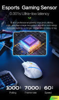 Ratón De Juego Inphic PG1 Con Cable Iluminación RGB Ergonómico Para Oficina Y Computadora Portátil 12800 DPI 6 Botones - details 4