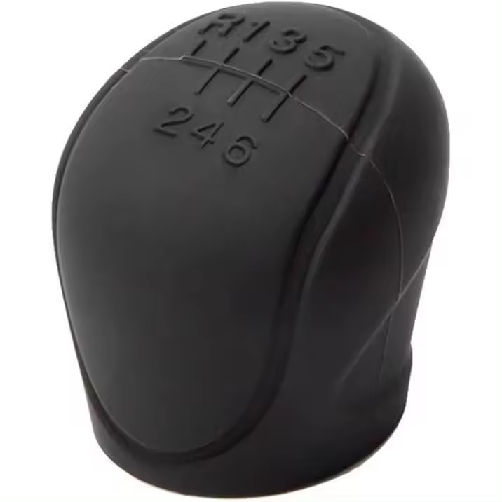 Funda de silicona suave para palanca de cambios manual de coche de 6 velocidades, funda protectora antideslizante para palanca de cambios, Negro - 1