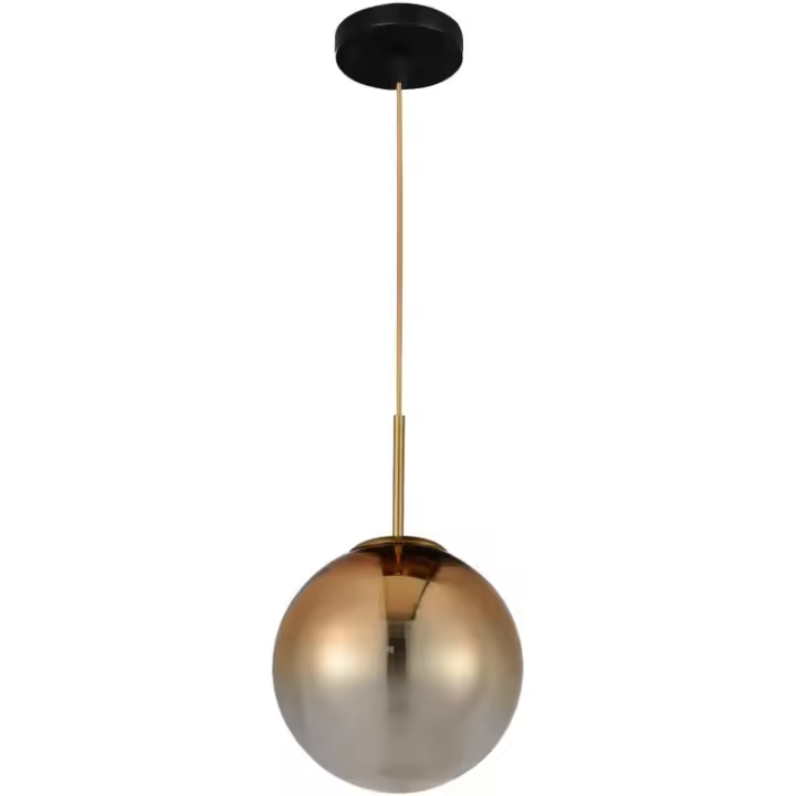 LAMPARA DE TECHO COLGANTE. MATERIAL  TULIPA CRISTAL. COLOR OCRE.  LUZ E27.  Ref. 765 - 1