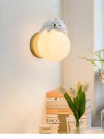 Lámpara De Pared Moderna Creativa Oso Dormido Luna Ambiente Nocturno Para Habitación De Niños Y Niñas Lámpara De Noche Incluida Fuente De Alimentación AC Material Resina Y Madera - details 6