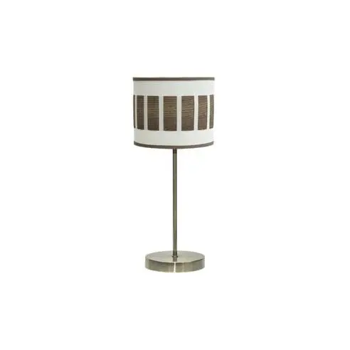 FABRILAMP Lámpara de Mesa Sobremesa Ivanna Cuero/Blanco-Madera Oscura 43x17x17 Cm - Elegante Diseño - 1