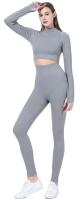 Conjunto de Yoga para Mujer - Ajuste Perfecto - Top de Manga Larga + Pantalón de Cintura Alta -  Comodidad para Posturas - Estilo Deportivo Elegante - 985 - details 2