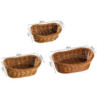 Cesta De Paja De Rotura Hecha a Mano En Forma Oval Para Almacenamiento De Snacks Caja De Frutas Para La Cocina Y Pícnic - details 11