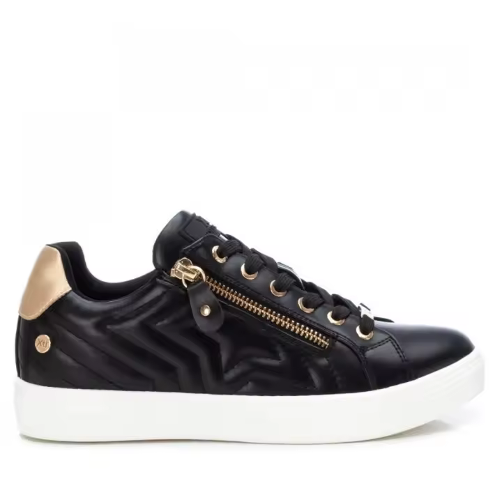XTI 141579 Zapatillas deportivas mujer 30705 23I CASUAL CORDON Y CREMALLERA NEGRO - 1