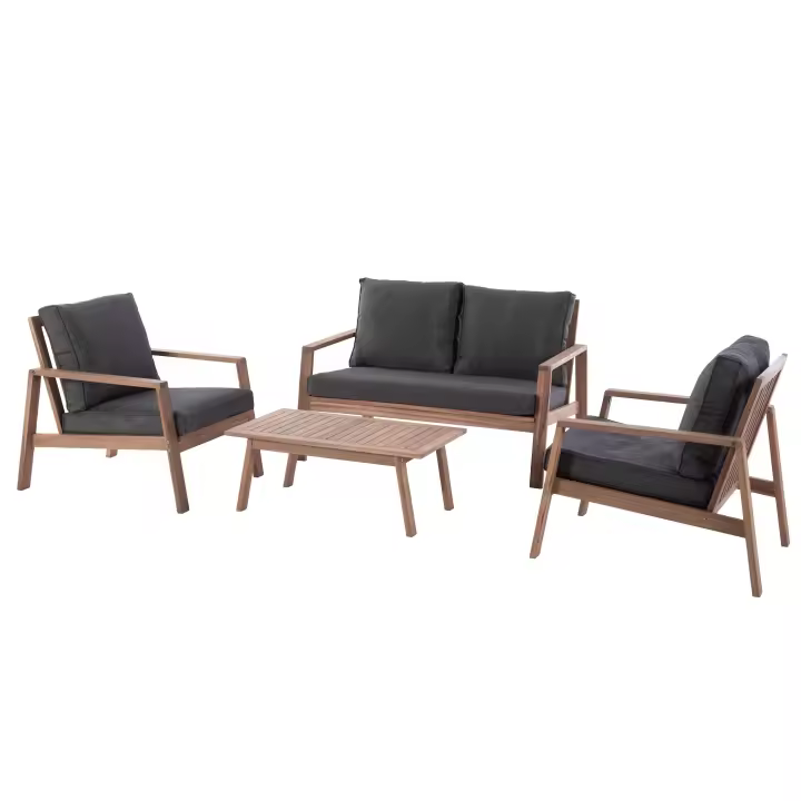 Conjunto de Muebles Tiwi Jardín Terraza 4 Piezas Estilo Contemporáneo Color Marrón - 1